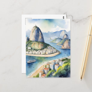 Cartão Postal Arte aquosa do Rio de Janeiro