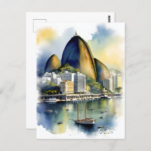 Cartão Postal Arte aquosa do Rio de Janeiro