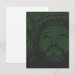 Cartão Postal Arte ASCII Jesus Coroa de Espinhos João 19:30