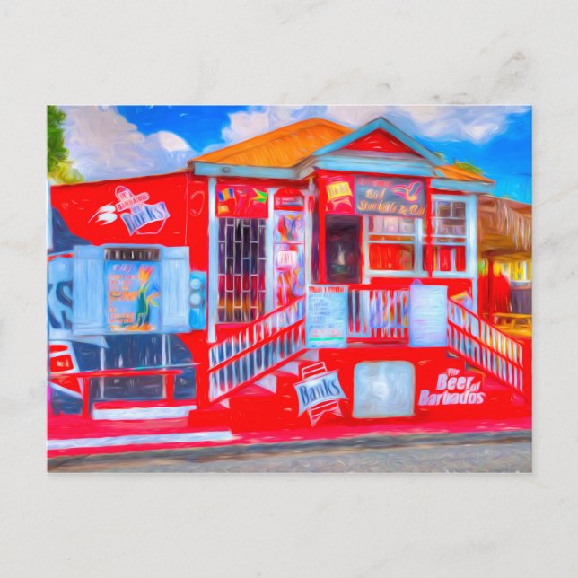 Cartão Postal Arte Bar Barbados (Frente)