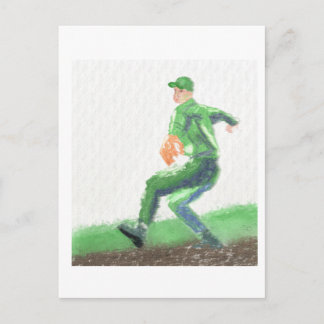 Cartão Postal Arte Baseball Pitch