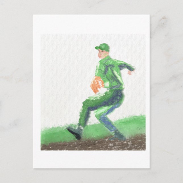 Cartão Postal Arte Baseball Pitch (Frente)