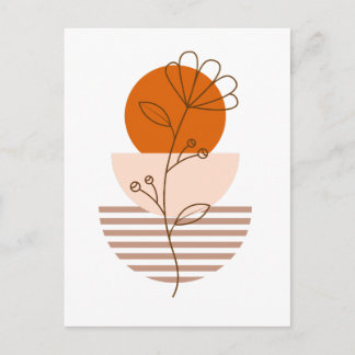 Cartão Postal Arte boho flor en un atardecer