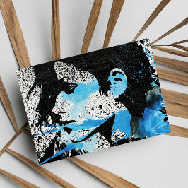 Cartão Postal Arte branca abstrata da aguarela da menina do