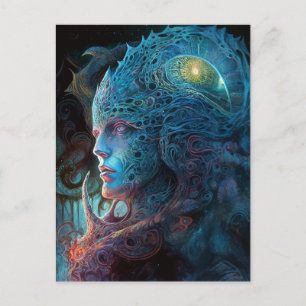 Cartão Postal Arte Científica Surreal do Homem de alienígena