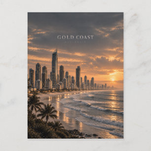 Cartão Postal Arte Cinematic Monocromática da Cidade da Costa de