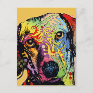Cartão Postal arte colorida de Dachshund