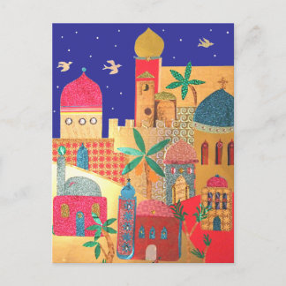 Cartão Postal Arte Colorida de Jerusalém