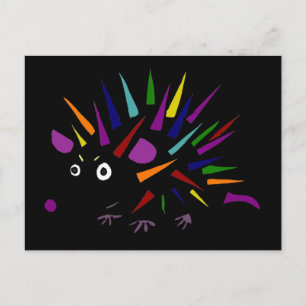 Cartão Postal Arte Colorida Única e Funerária Abstrato Hedgeho