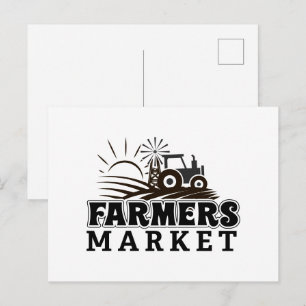 Cartão Postal Arte com palavras divertidas do mercado de agricul