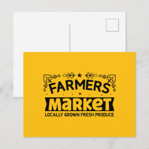 Cartão Postal Arte com palavras divertidas do mercado de agricul