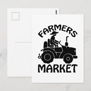 Cartão Postal Arte com palavras divertidas do mercado de agricul