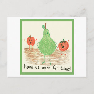 Cartão Postal Arte Comida de Criança, Verde
