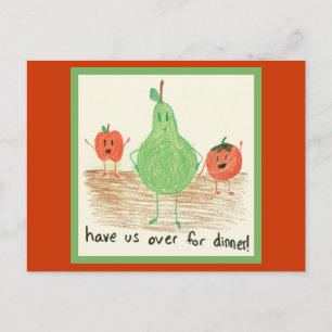 Cartão Postal Arte Comida infantil