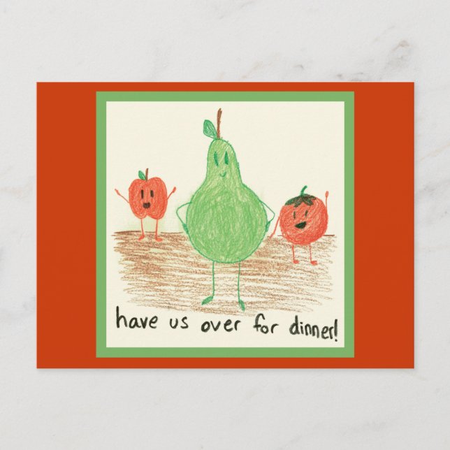 Cartão Postal Arte Comida infantil (Frente)