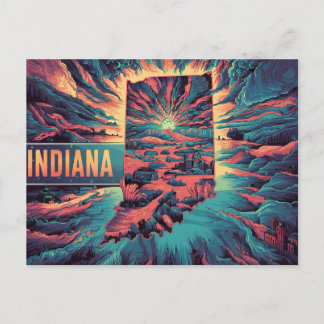 Cartão Postal Arte Conceptual do Mapa do Estado Conceptual das M