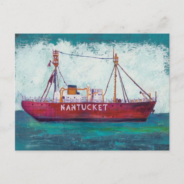 Cartão Postal Arte Costeira | Lightship Nantucket (Frente)