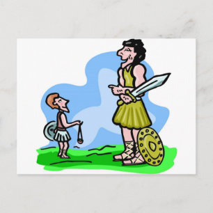 Cartão Postal Arte cristã de Davi e Golias
