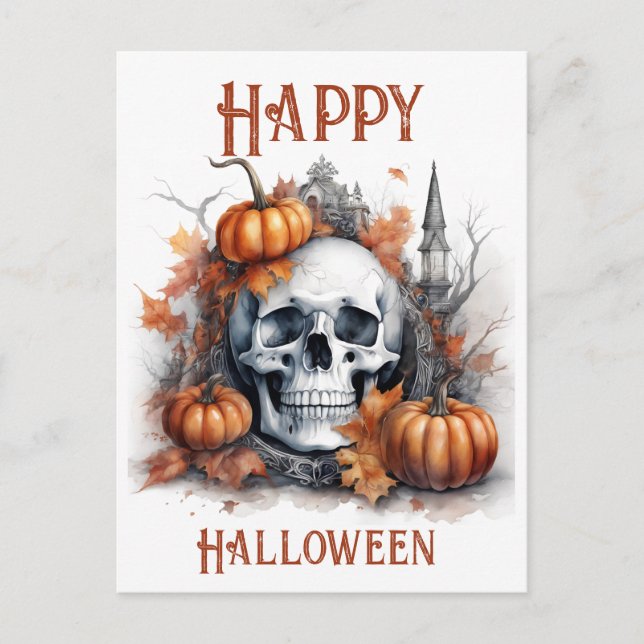 Cartão Postal Arte Crônica Gótica do Halloween - Encantadora (Frente)
