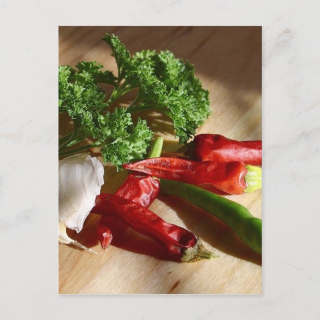 Cartão Postal Arte culinária picante (Frente)