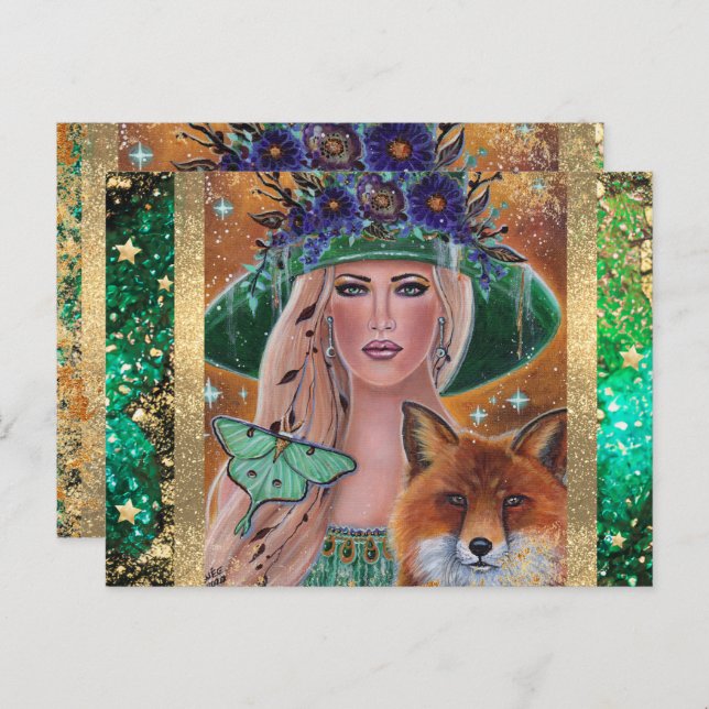 Cartão Postal Arte da bruxa-das-bruxas de Renee Lavoie (Frente/Verso)