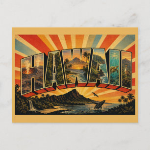 Cartão Postal Arte da Cachoeira da Floresta Tropical dos Vulcões