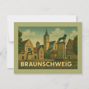 Cartão Postal Arte da Cidade de Braunschweig Alemanha