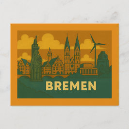 Cartão Postal Arte da Cidade de Bremen Alemanha