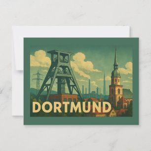 Cartão Postal Arte da Cidade de Dortmund Alemanha