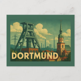 Cartão Postal Arte da Cidade de Dortmund Alemanha