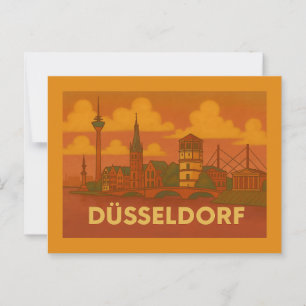 Cartão Postal Arte da Cidade de Düsseldorf Alemanha