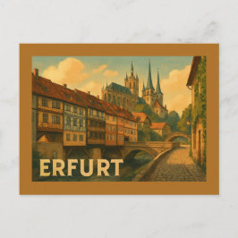 Cartão Postal Arte da Cidade de Erfurt Alemanha