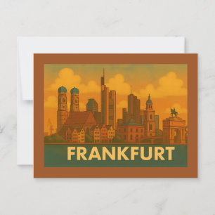Cartão Postal Arte da Cidade de Frankfurt Alemanha