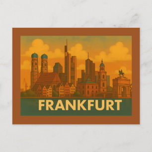Cartão Postal Arte da Cidade de Frankfurt Alemanha