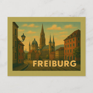 Cartão Postal Arte da Cidade de Freiburg Alemanha