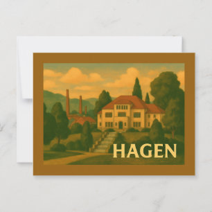Cartão Postal Arte da Cidade de Hagen Alemanha