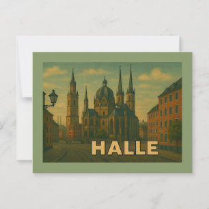 Cartão Postal Arte da Cidade de Halle Alemanha