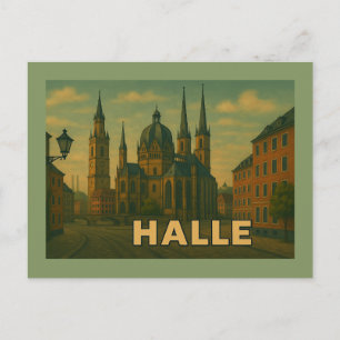 Cartão Postal Arte da Cidade de Halle Alemanha