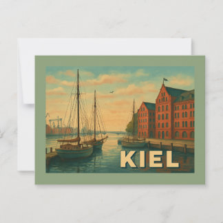 Cartão Postal Arte da Cidade de Kiel Alemanha