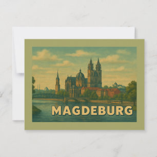 Cartão Postal Arte da Cidade de Magdeburg Alemanha