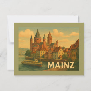 Cartão Postal Arte da Cidade de Mainz Alemanha