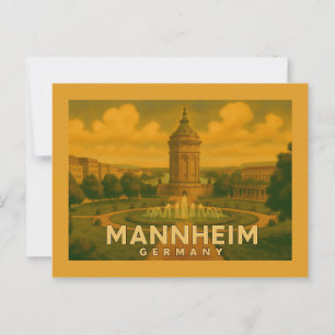 Cartão Postal Arte da Cidade de Mannheim Alemanha