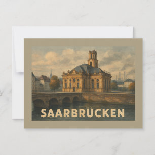 Cartão Postal Arte da Cidade de Saarbrücken Alemanha