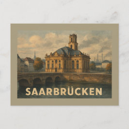 Cartão Postal Arte da Cidade de Saarbrücken Alemanha