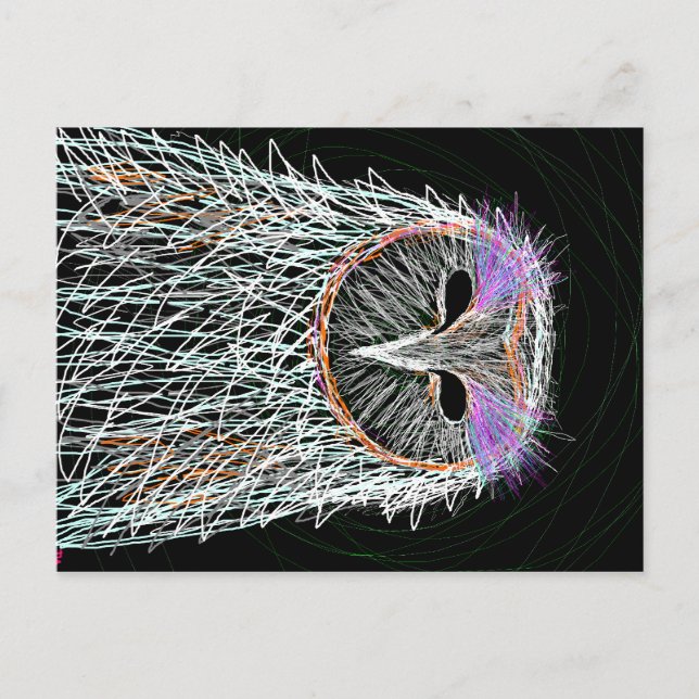 Cartão Postal arte da coruja (Frente)