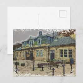 Cartão Postal Arte da Estação Ferroviária de Hebden Bridge