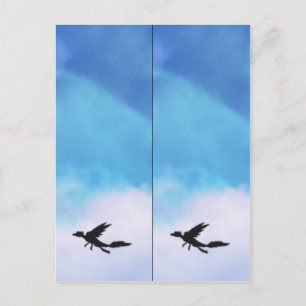 Cartão Postal Arte da fantasia do dragão e das nuvens do pássa