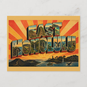 Cartão Postal Arte da Floresta Tropical Oceânica Vulcânica de Ho