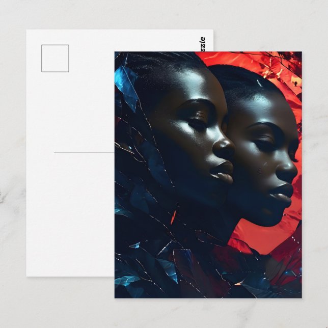 Cartão Postal Arte da moda africana (Frente/Verso)