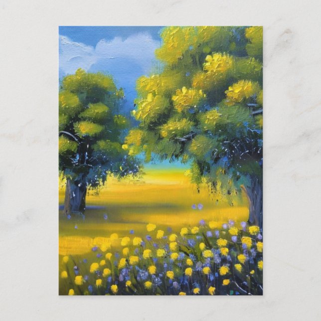 Cartão Postal Arte da Natureza na Primavera Bonita (Frente)